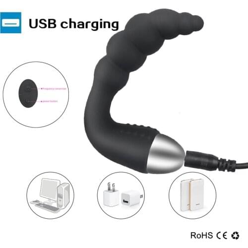 Anal Beads Vibrator for Men Prostate Massager Sex Products Butt Plug Vibrating Anal Sex Toys for Adults Erotic Intimate Goods