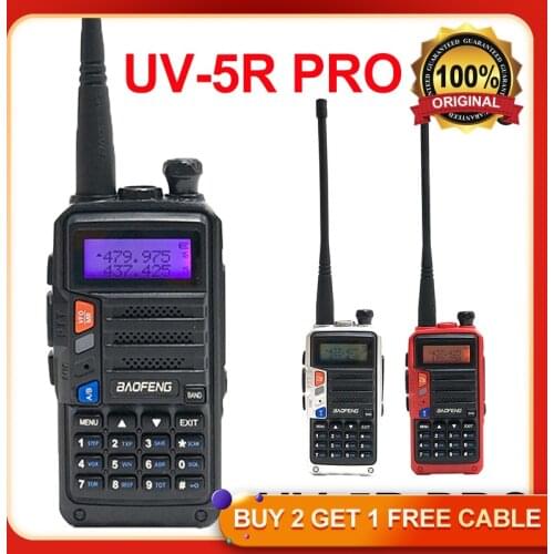 Baofeng UV-5R Pro Tri-Band Walkie Talkie 8W High Power Portable Two Way Radio UV 5R Upgrade Amateur CB Ham Radio FM Transceiver
