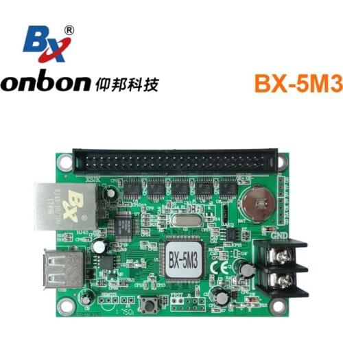 BX-5M3 LAN and USB port single and dual color large area led controller comes with HUB12 adapter like BX-5M1 BX-5M2 control card
