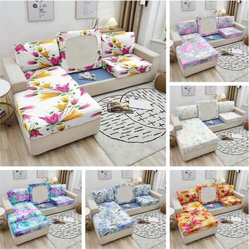 3D Floral Sofa Seat Cover Fabric Cushion Cover For Living Room Corner Sofa Furniture Protector Elastic Couch Cover