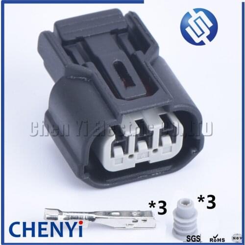 Black 5sets 3 Pin car light socket waterproof auto connector (1.0) female Auto parts adapter wiring plug for Nissan Honda Toyota