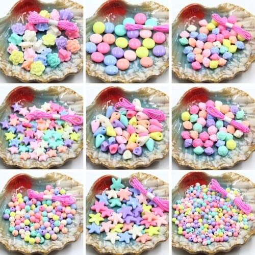 DIY Handmade Beads Toy with Accessory Set Children Creative Girl Gift Weaving Necklace Bracelet Jewelry Making Beaded Toys 2019