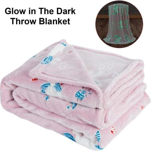 3 Sizes Flannel Baby Blanket Swaddling Newborn Glow In The Dark Throw Blanket Cozy Soft Fleece Blanket Bedding Newborn Products