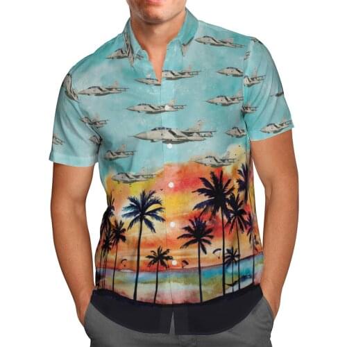 Fighter 3D Beach Hawaiian 2021 Summer Mens Shirt Short Sleeve Shirt Streetwear Oversized 5XL Camisa Social Chemise Homme-150