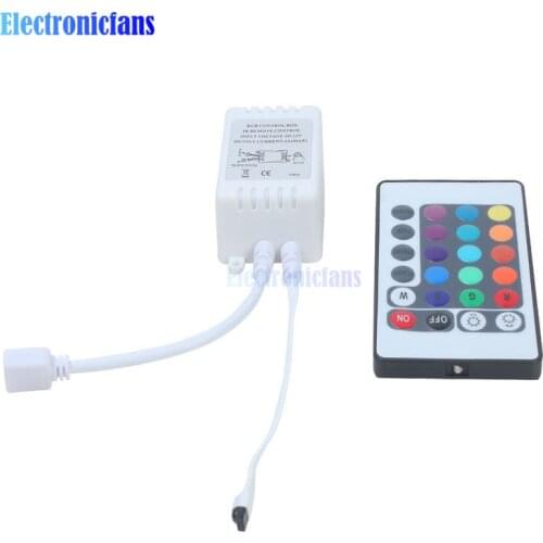 24 Key Buttons IR Infrared Wireless Remote Controller Dimmer RGB LED Light Controller 12V for LED Strip Lights