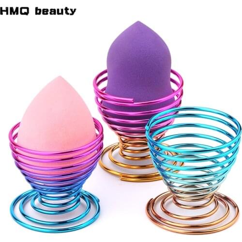 1 Pcs Makeup Sponge Puff Storage Bracket Brilliant Rainbow Metal Egg Makeup Tool Gourd Drop Puff Bracket
