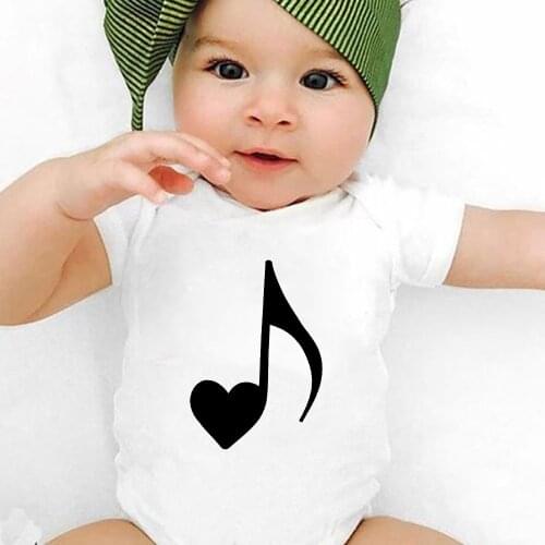 Music-loving Toddler Baby Boy Bodysuit Fashion Rock Punk O-neck Newborn Clothes Summer Casual Baby Girl Body Set Plus Size 0-24M
