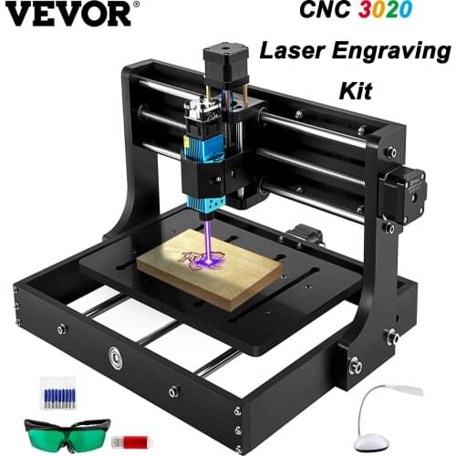 VEVOR CNC 3020 Router Laser Engraving Machine Kit with Laser Engraver Offline Controller GRBL Control Wood Milling Machine DIY