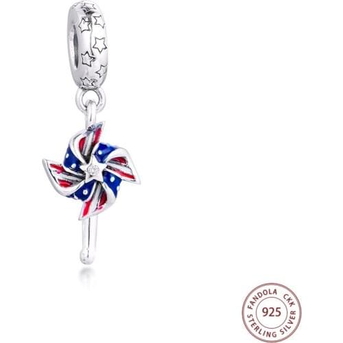 2020 Autumn 925 Sterling Silver Pinwheel Dangle Charms Fits Original Bracelet Metal Beads for Jewelry Making bijoux
