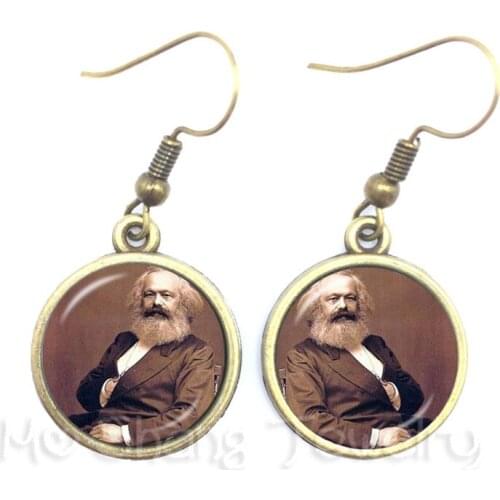 Commemorating Marxs 200th Anniversary Birthday Earrings Socialism Marxism Glass Cabochon Earrings Souvenir Gift For Women Girl