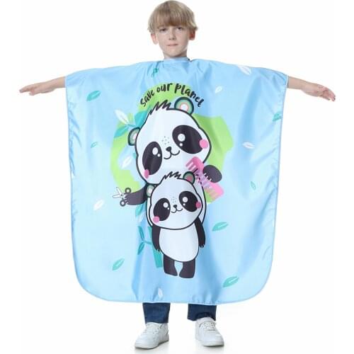 Barber Cape Kids Professional Hair Cutting Cape With Adjustable Snap Waterproof Panda Pattern Hairdresser Hairdressing Apron