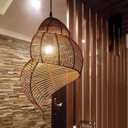 Wicker lamp shades pendant lamp Bar Kitchen Dining room natural lamp Handmade E27 Bulb rattan bamboo pendant lights