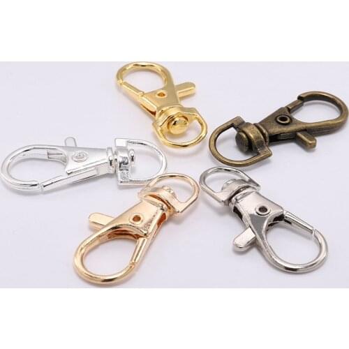 10pcs/lot Swivel Lobster Clasp Connector Split Key Ring for Bag Belt Dog Chains DIY Jewelry Making Findings Handmade Accessories