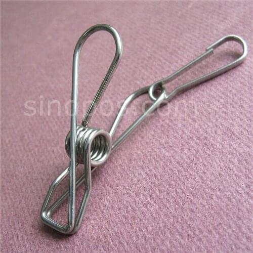 One Wire Clothespin With Snap Clip, stainless steel spring clips windproof clothes peg pin sock quilt hanger gripper metal clasp