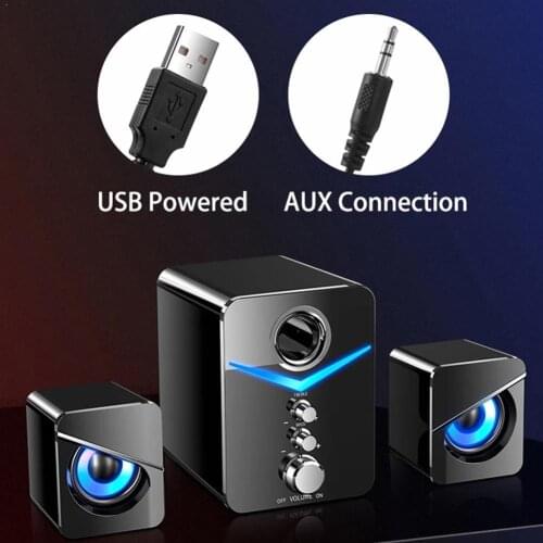 AUX Wired Bluetooth-compatible Speaker Combination Computer Speakers Theater Box Laptop PC Subwoofer Sound Player Music System