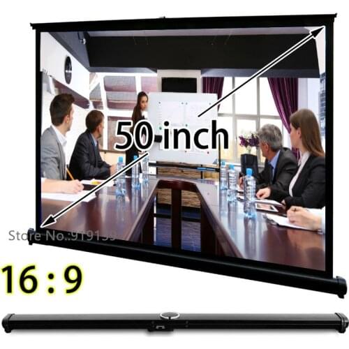 Easy Open Mini Projection Screen 50-inch 16x9 Widescreen Ultra HD 3D Projector Display For Trading Meeting