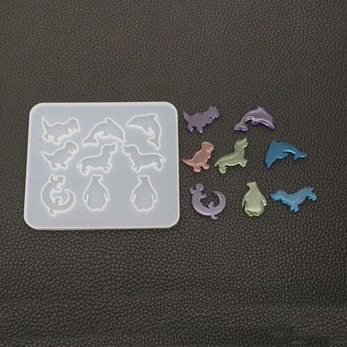 Resin Silicone Molds Pendant Making DIY Crystal Epoxy Mold Small Dinosaur Dolphin Earrings Mould