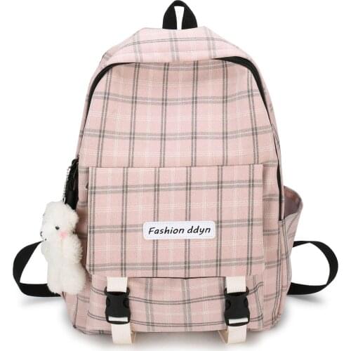 New Trend Lattice Female Backpack Fashion Women Backpack Large Capacity School Bagpack for Teenage Girls Mochila Feminina