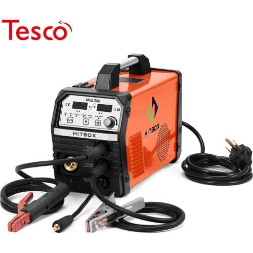 HITBOX Mig Welder TIG ARC Stainless Steel Carbon Steel Gas No Gas Welding Machine MIG200 Solid/Flux Core Welding 220V Welder