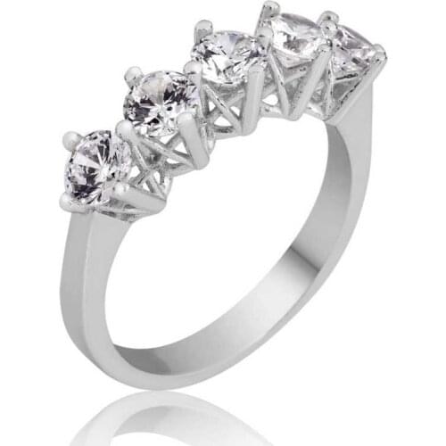 Tevuli 925 Sterling Silver 5 Stone Lady 'S Ring