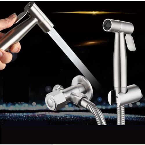 Toilet Sprayer Bidet Faucet Tap Toilet Washer Head Bathroom Set 304 Stainless Steel Wall Mounted Hose+Holder+Sprayer