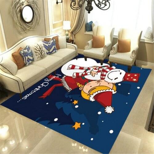 Merry Christmas Soft Flannel 3D Printed Rugs Mat Rugs Anti-slip Large Rug Carpet Home Decoration Style-2