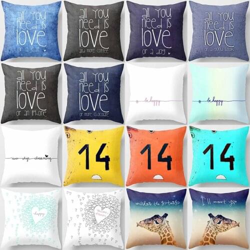 All you need is love different background color pillow cases short velvet high quality square thick pillow case covers