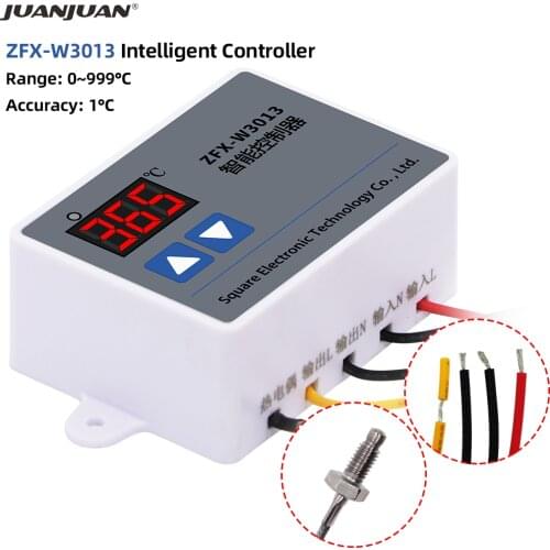 ZFX-W3013 Smart Controller Waterproof High Temperature Seal Potting K-type Thermocouple Sensor 0-999℃ Probe Cable AC 220V 25%OFF