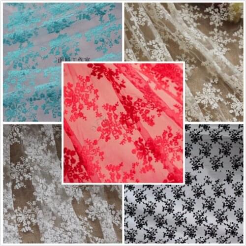 120cm wide 4colors black white cotton embroidery gauze accessory lace fabric high quality diy lace veil clothes decoration