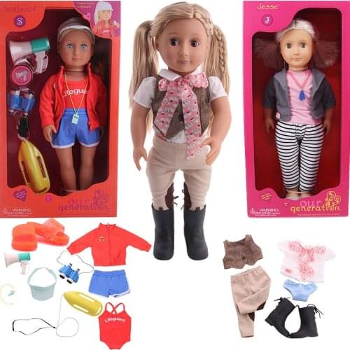 18 Inch Our Generation American Doll + Doll Clothes + Doll Shoes + Doll Accessories,Girls Toys,Holiday Gift(No Box)