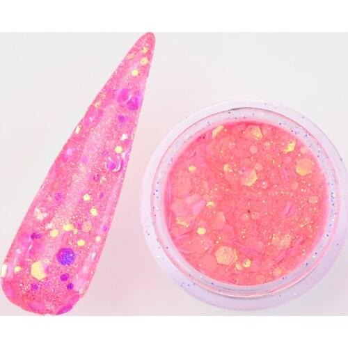 1Jar Nail Acrylic Powders 3 in 1 Acrylic Holographic Mix-Size Symphony Polymer Powder System For Nail Acrylic Glitter Powder Kit