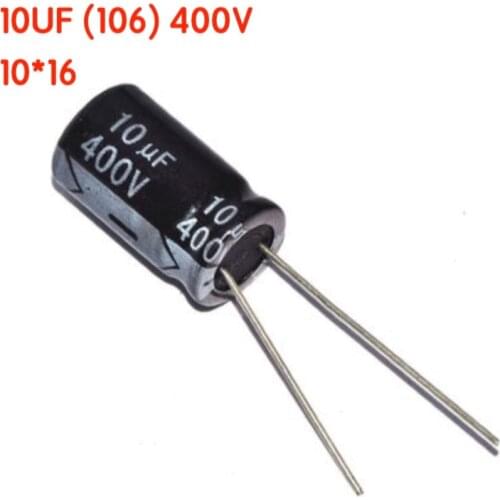 20PCS/LOT 10UF 400V 10*16 Aluminum electrolytic capacitor 10uF 400V 10*16 Electrolytic Capacitor 400v 10uf