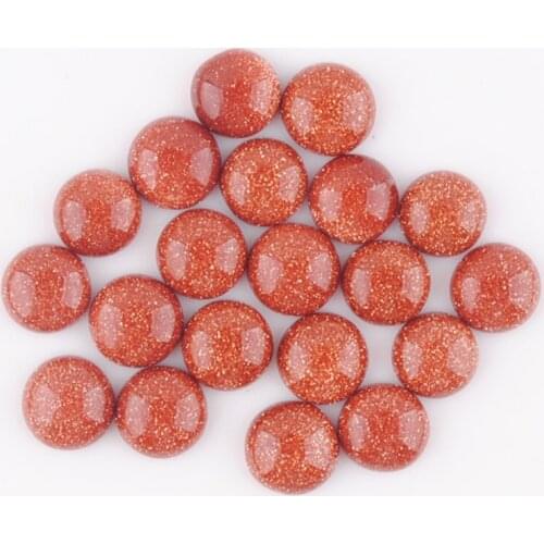 30Pcs/lot CAB Cabochon Natural Stone Golden Sand 8mm Beads for DIY Jewelry Making Fit Handmade Necklace Bracelet Earrings QU3166