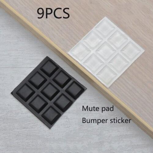9PCS black and white cabinet anti-collision cushion silencer particles silicone cushion furniture anti-collision sticker