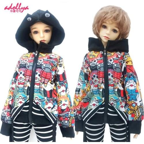 Adollya BJD Doll Clothes Handsome Dress Up Coat Cool Long Sleeve Cloth Clothing For 1/3 BJD 60cm Winter Clothes Doll Accessories