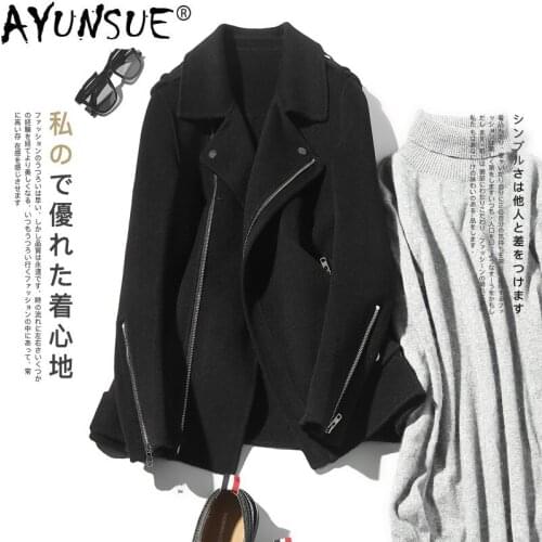 AYUNSUE 100% Wool Coat Men Korean Double-sided Man Jacket Blazer Collar Mens Coats and Jackets Abrigo Hombre NM18-1027 KJ1925