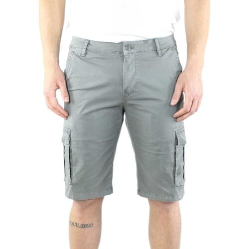 Bermuda Shorts men Cargo gray lateral pockets Shorts Casual cotton short pants Jeans
