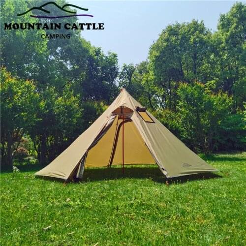 Big Pyramid Tent Ultralight Camping Teepee 4Season Backpacking Tent with Stove Jack Winter Awnings Shelter for Cooking Birdwatch