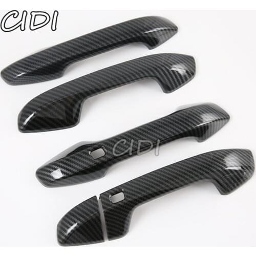 ABS Carbon Fiber Black Door Handle Covers Trims For Kia Cerato k3 2019 2020 Car Styling Accessories Decal Overlays