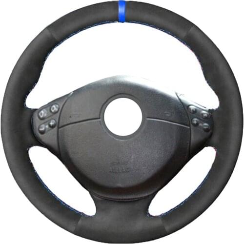 Alcantara Material Leather Black Suede Steering Wheel Cover for BMW E39 5 Series E46 1999-2005 E36 E53 3 Series X5 Z3