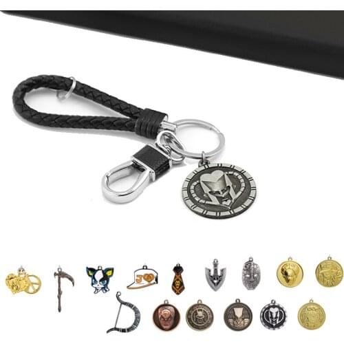 JOJOS BIZARRE ADVENTURE Braided Leather Keychain Higashikata Josuke Pendant Bag Car Key Rings Holder Men Anime Jewelry llaveros