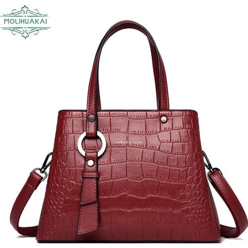Classic Crocodile Pattern Designer PU Leather Handbag Large Capacity Shoulder Bag Sweet And Elegant Lady Crossbody Handbag Femme
