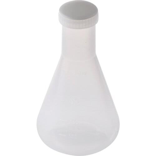 250ml Clear Lab Graduated Conical Flask Liquid Bottle Measure Tool With Cap