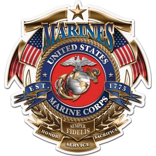 Collectible Marine Corps Decals Share Your Support with Our Vinyl USMC Badge of Honor Stickers for Your Home, Car