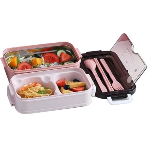 Lunch Box Large Capacity Leak-proof Stainless Steel Airtight Lunch Storage Container for Home Lightweight Stainless Steel