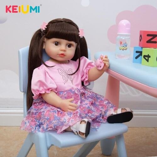 KEIUMI Reborn Baby Dolls 55 CM Soft Handmade Realistic Newborn Silicone Vinyl Baby Dolls Toys For Girl Boys Birthday Xmas Gift