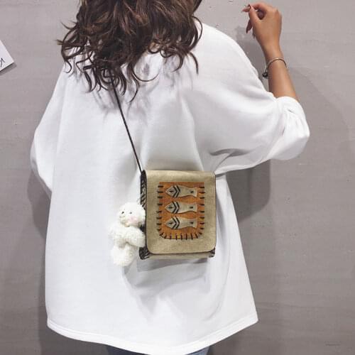 Fashion Women Crossbody Messenger Bag Shoulder Bags Ladies Casual Handbag for Women 2020 Bolsos Mochilas Corduroy Brown