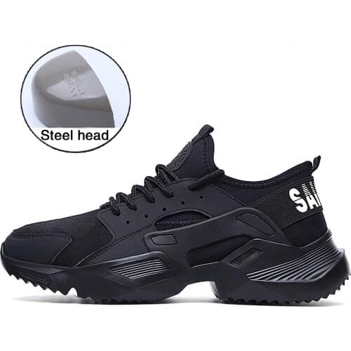 Men Shoes Work Safety Shoes Lightweight and Comfortable Non-slip Steel Toe Cap Wear-resistant Breathable Work Shoes