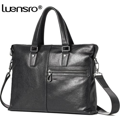 Vegetable Tanned Cowhide Leather Men Bag 2021New Design Briefcase Men Laptop Bag High Quality Leather Shoulder Bags Male Handbag