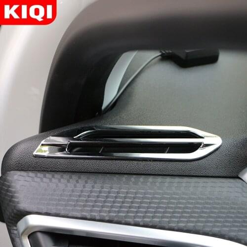 KIQI Car ABS Chrome Air Conditioning Outlet Vent Cover Trim for Peugeot 2008 2014 2015 2016 2017 2018 2019 Accessories